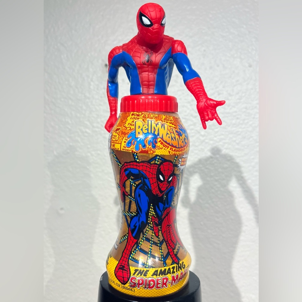 Vintage 2001 Belly Washers Marvel Spider-Man Collectible Drink Bottle (Empty)